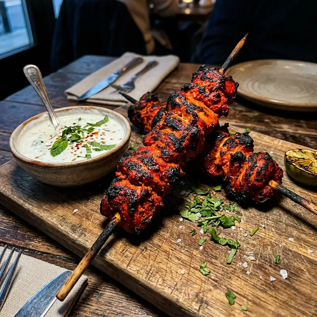 Keto tandoori chicken skewers