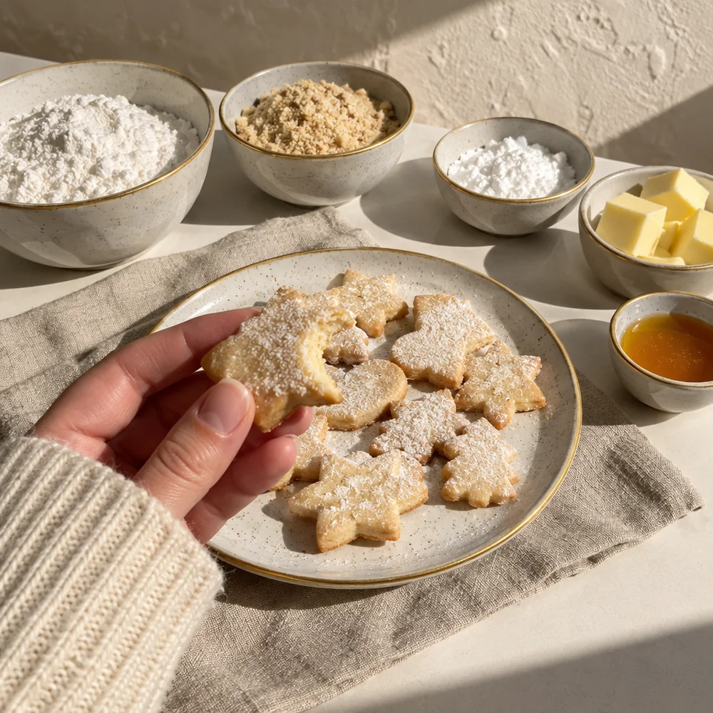 Gluten-free cut-out cookies with rice flour and honey