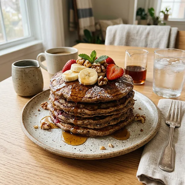 Banana and buckwheat pancakes