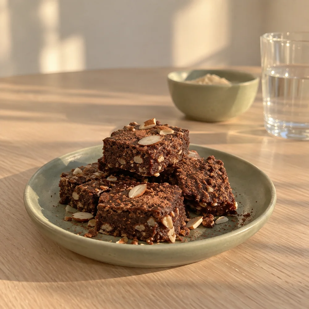 Gluten-free Brunsli with almonds, cocoa and cinnamon