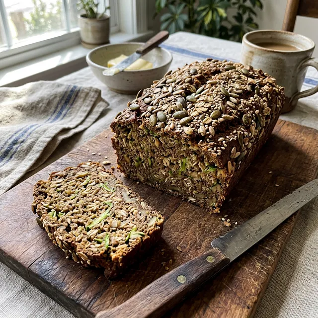 Gluten-free oat and courgette bread