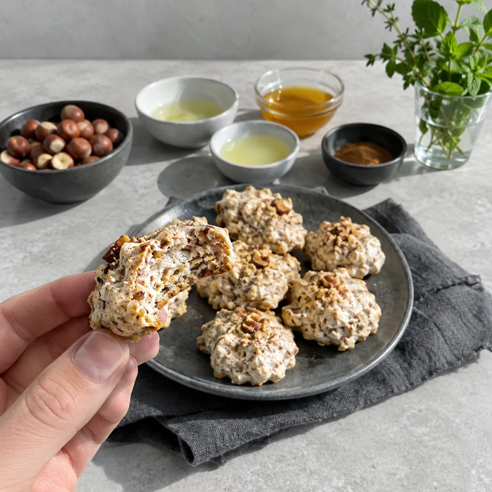 Gluten-free hazelnut macaroons with honey and cinnamon