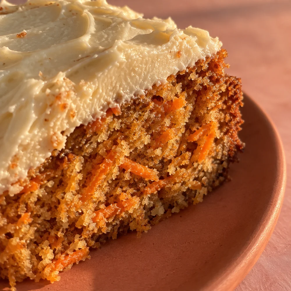 Carrot cake with cashew frosting
