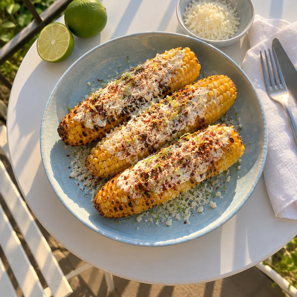Gluten-free Mexican elote – grilled sweetcorn with chilli & lime