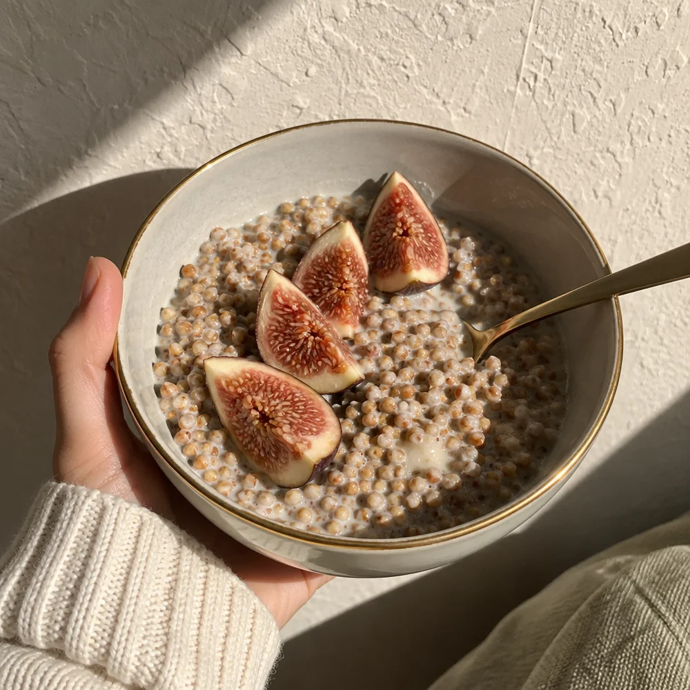 Gluten-free buckwheat porridge with figs