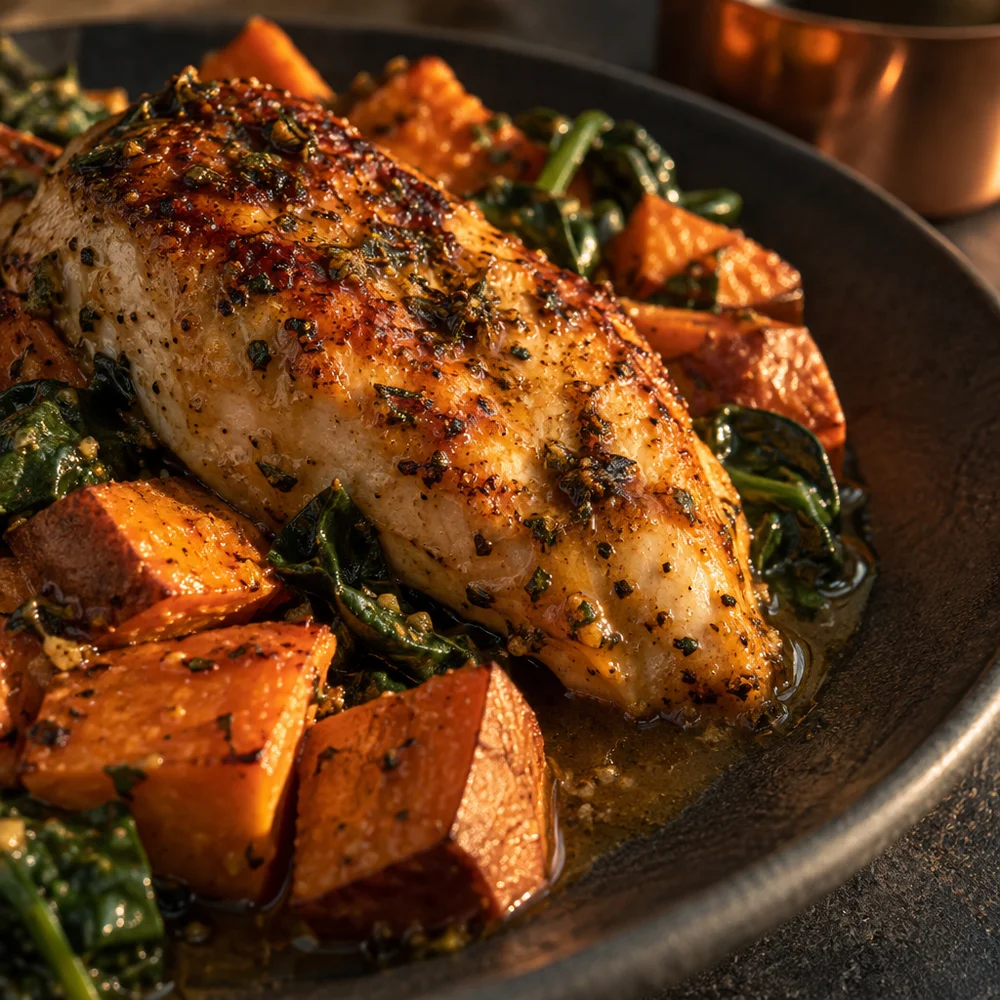 Gluten-free baked chicken with sweet potato
