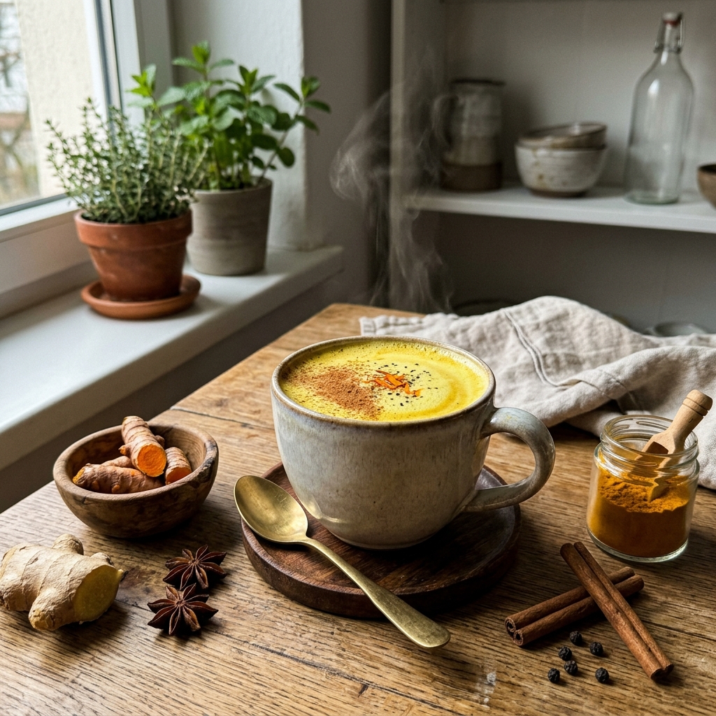 Golden milk with turmeric oil