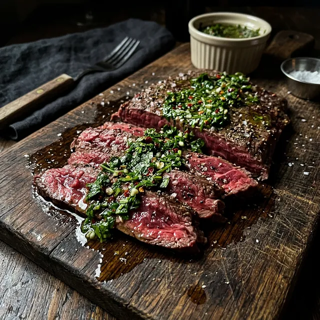 Keto flank steak with chimichurri