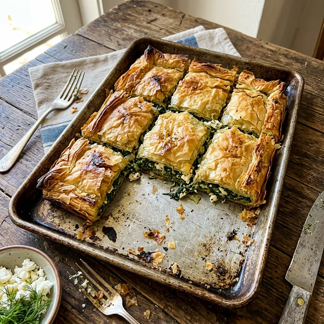Greek spinach and filo pie (spanakopita)