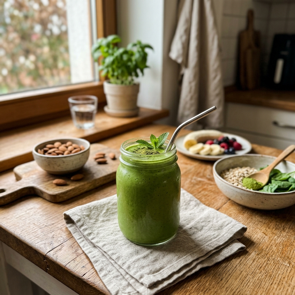 Veganer Energie-Steigernder Matcha-Energy-Smoothie