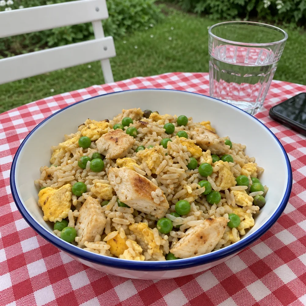 Chicken fried rice with vegetables