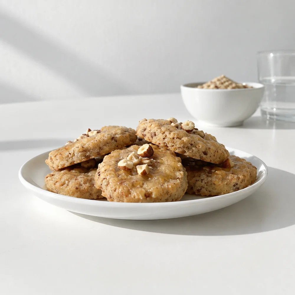 Hazelnut butter cookies with honey