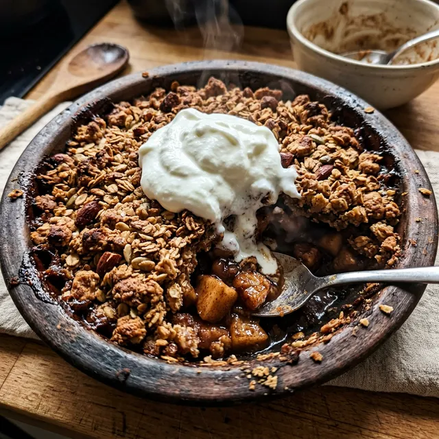 High-protein apple crumble