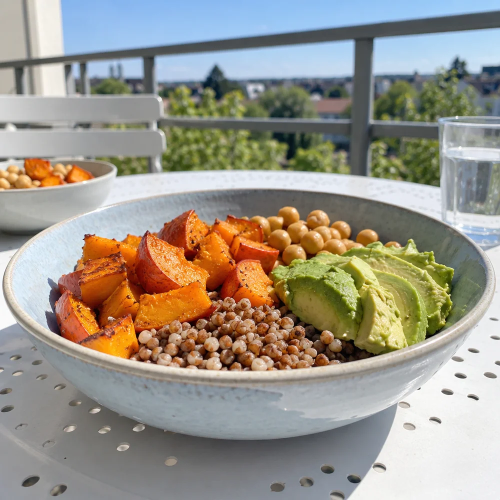 Hearty buckwheat bowl with roasted squash