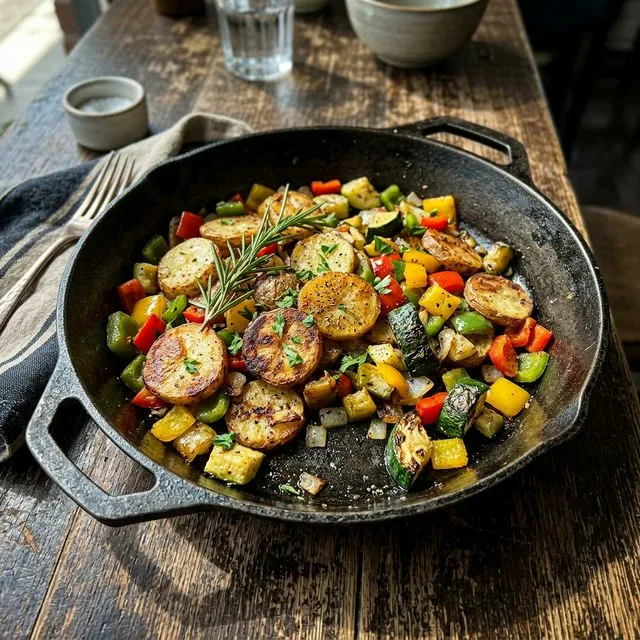 Hearty potato and vegetable pan-fry
