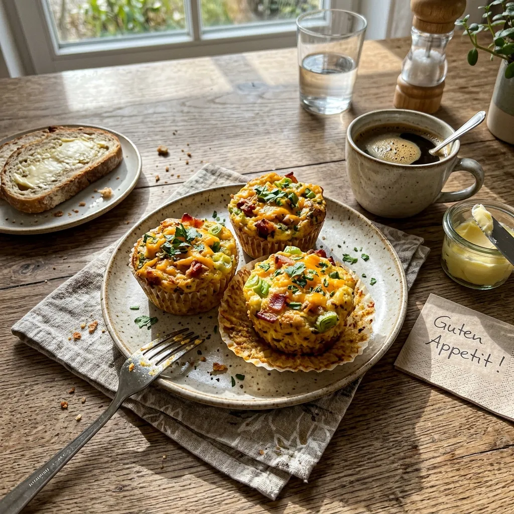 Savoury scrambled egg muffin trio