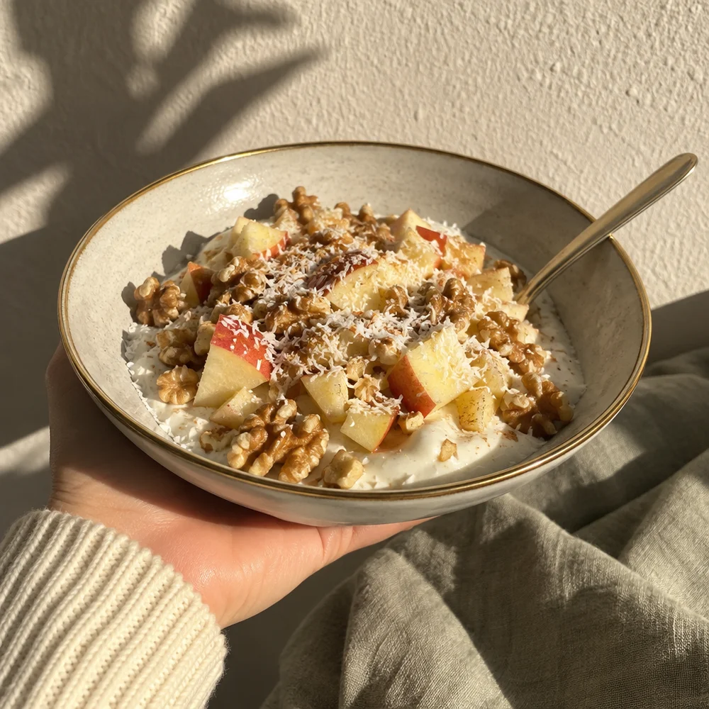 High-protein apple and cinnamon bowl