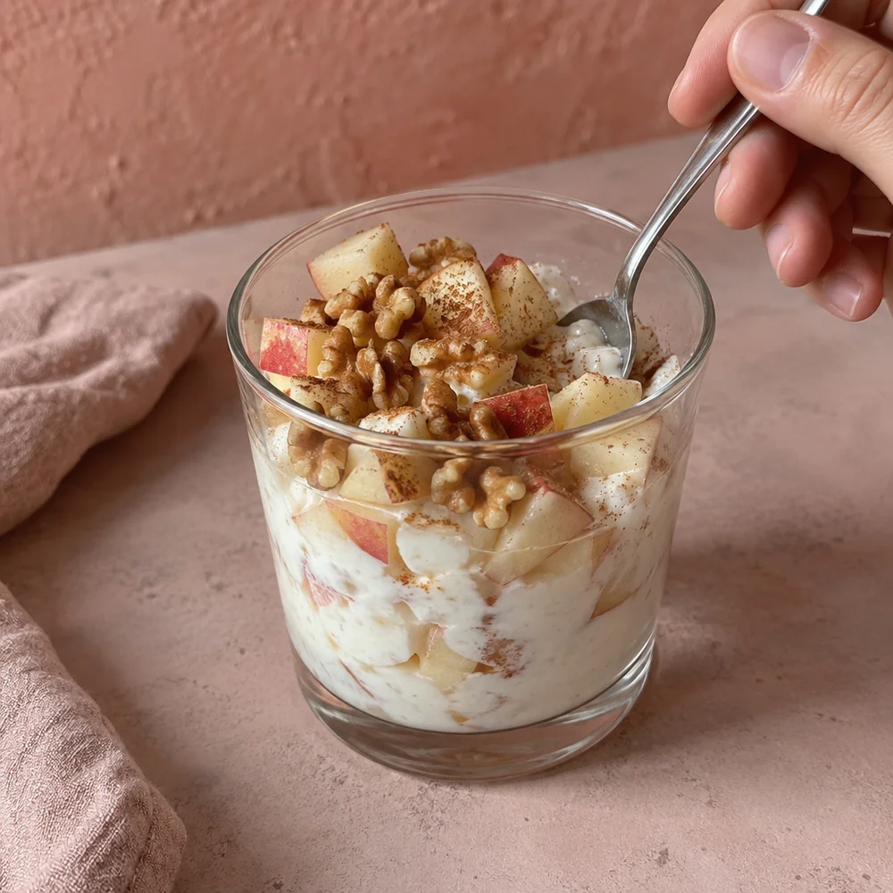 High-protein apple and cinnamon quark