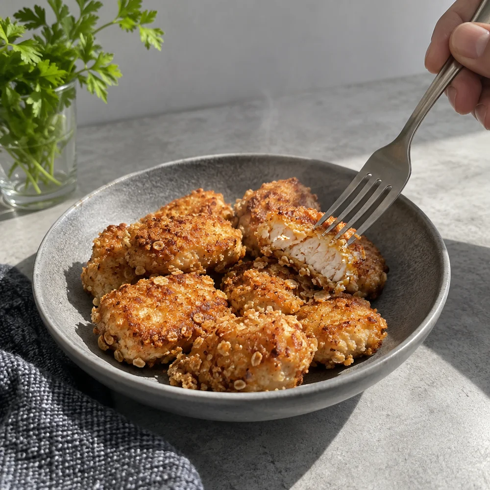 High-protein baked chicken nuggets