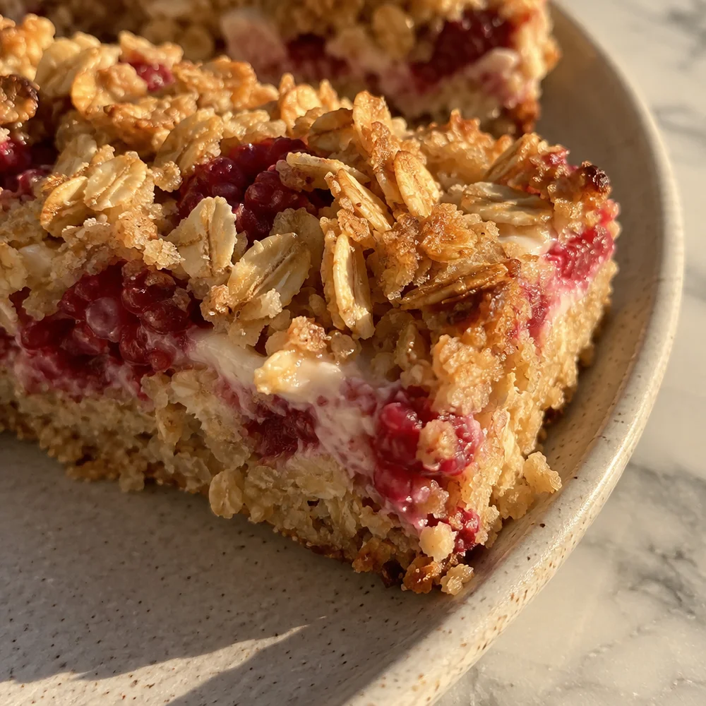 Yoghurt and raspberry bars