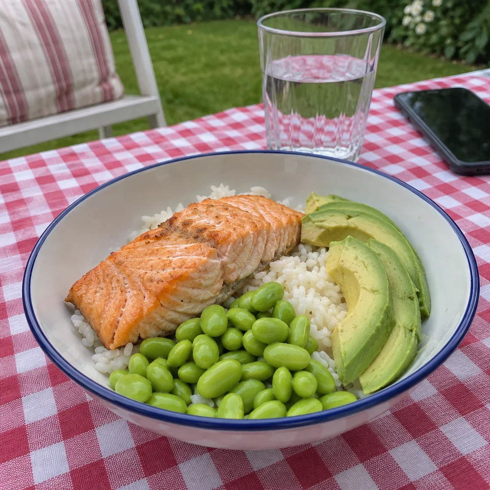 High-protein salmon bowl