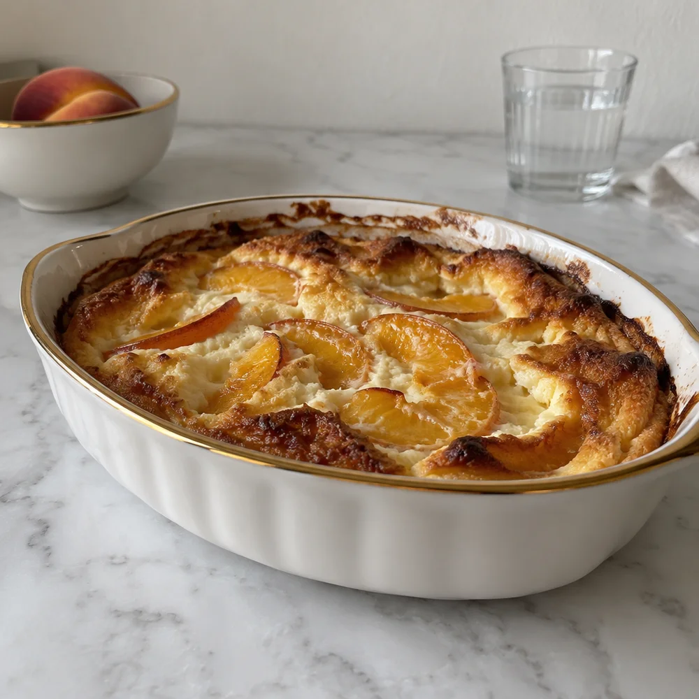 Peach and ricotta bake