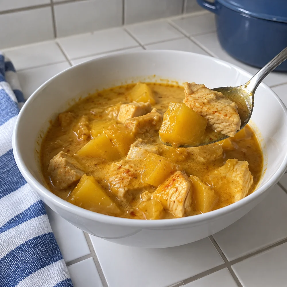 High-protein turkey curry with mango