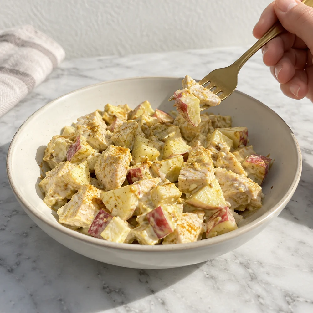 High-protein turkey curry salad