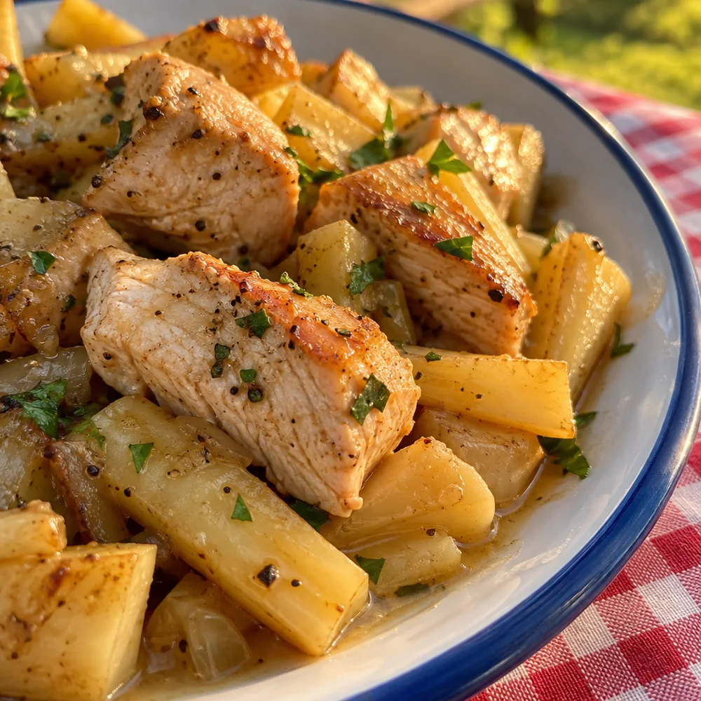 High-protein turkey and parsnip pan-fry