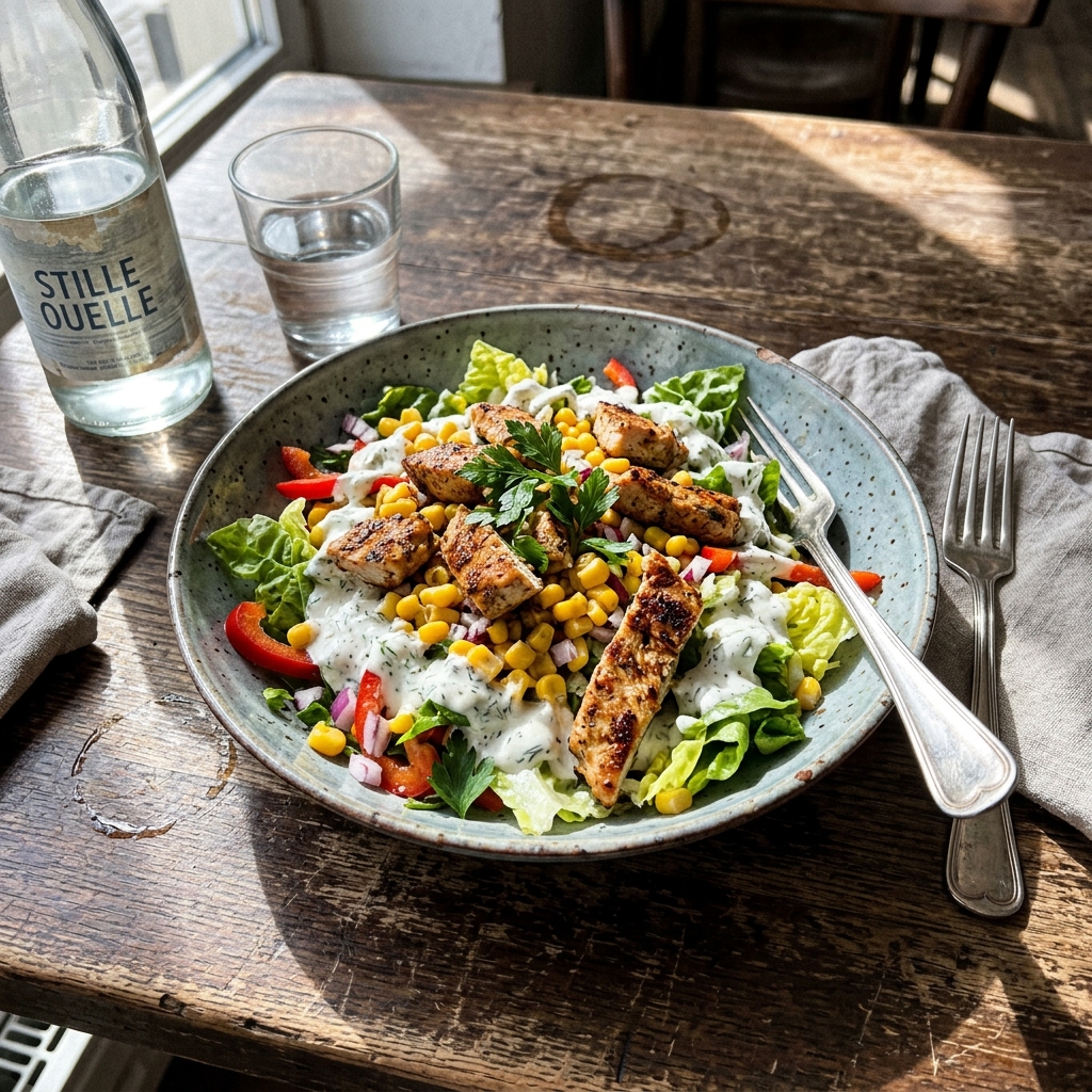 High-protein turkey breast and sweetcorn salad