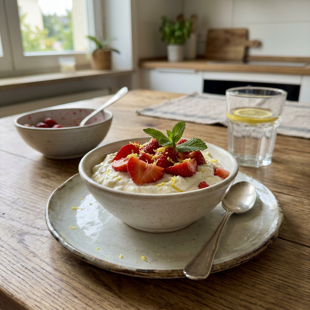 Ricotta and strawberry dessert