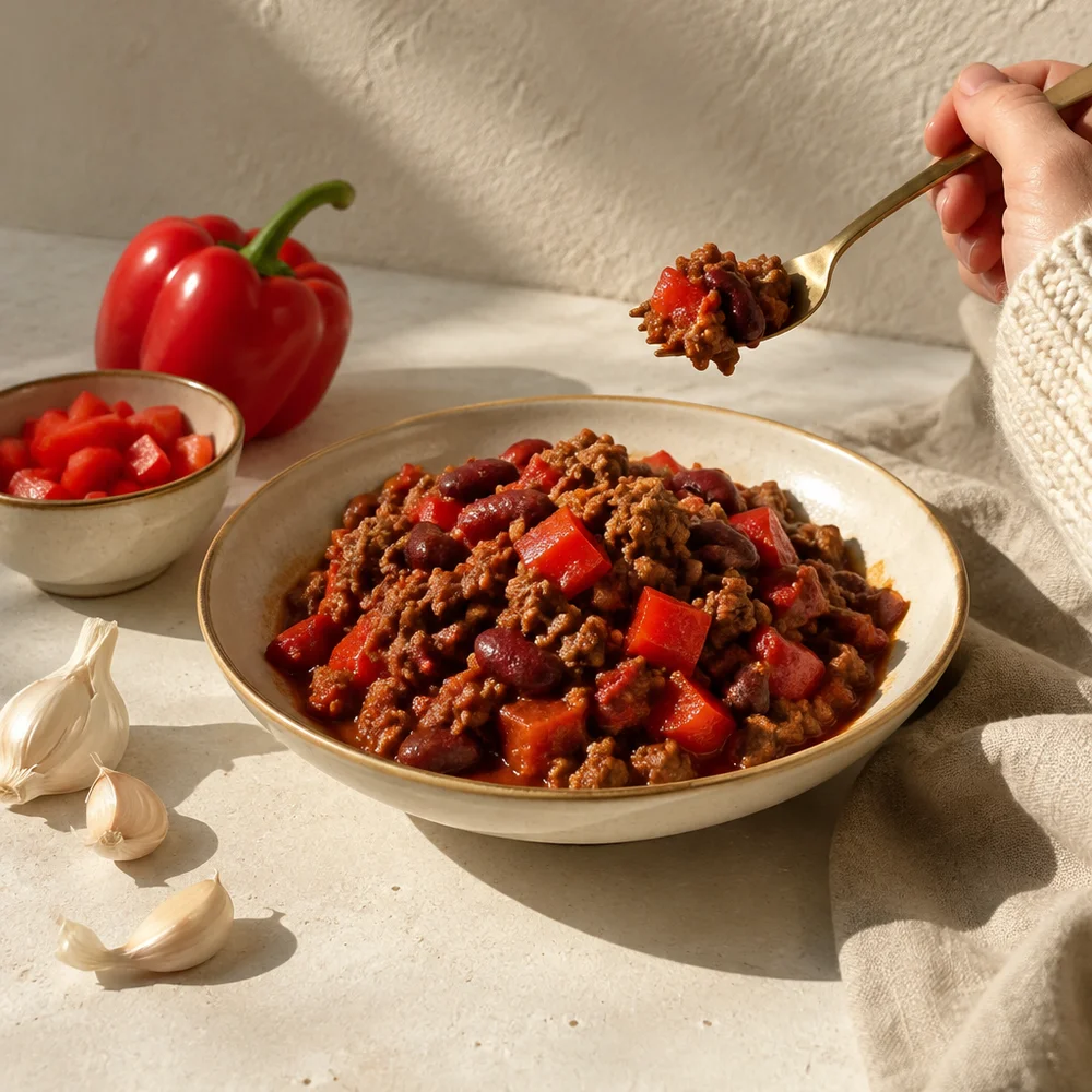 High-protein beef chilli