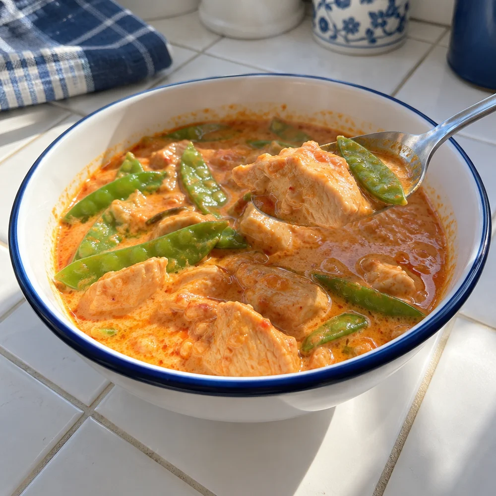 High-protein Thai curry with chicken and coconut milk