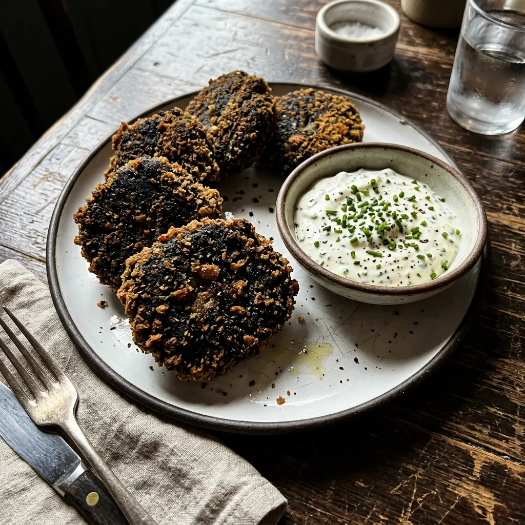 High-protein tuna patties with quark dip