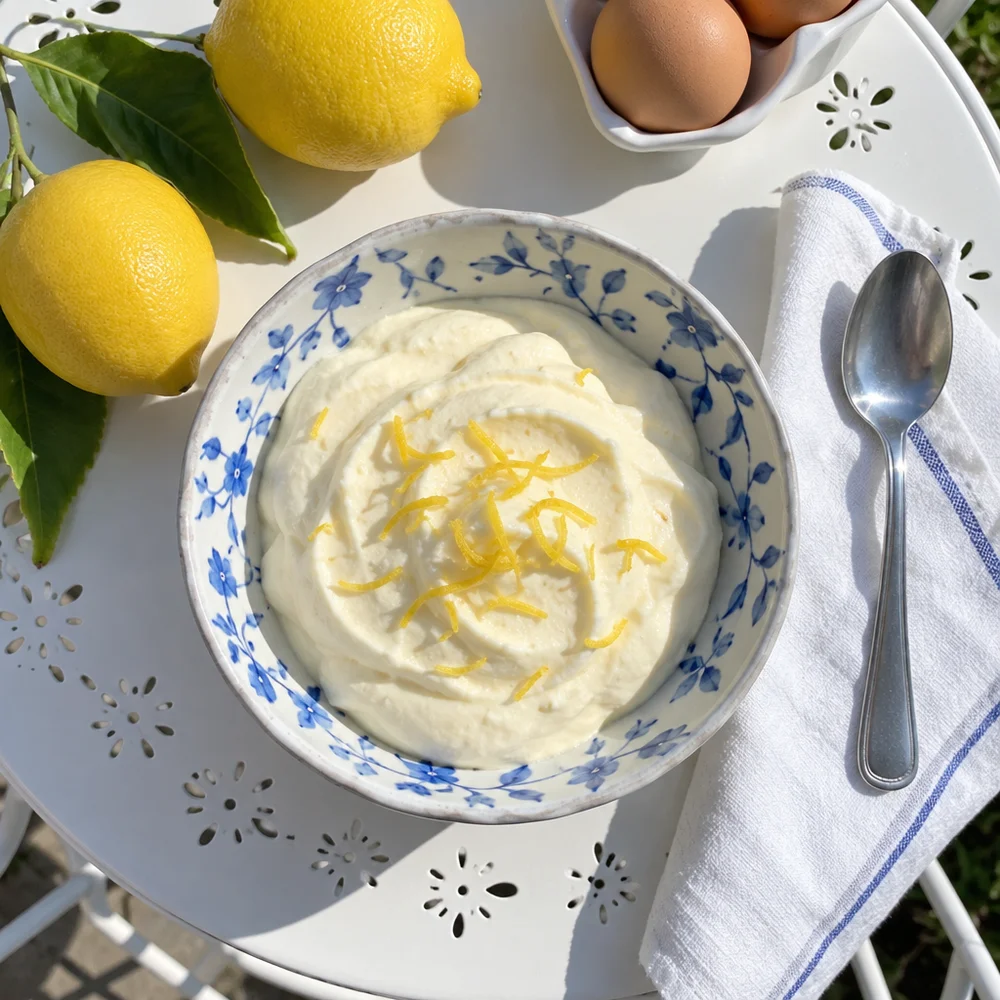 High-protein lemon quark mousse