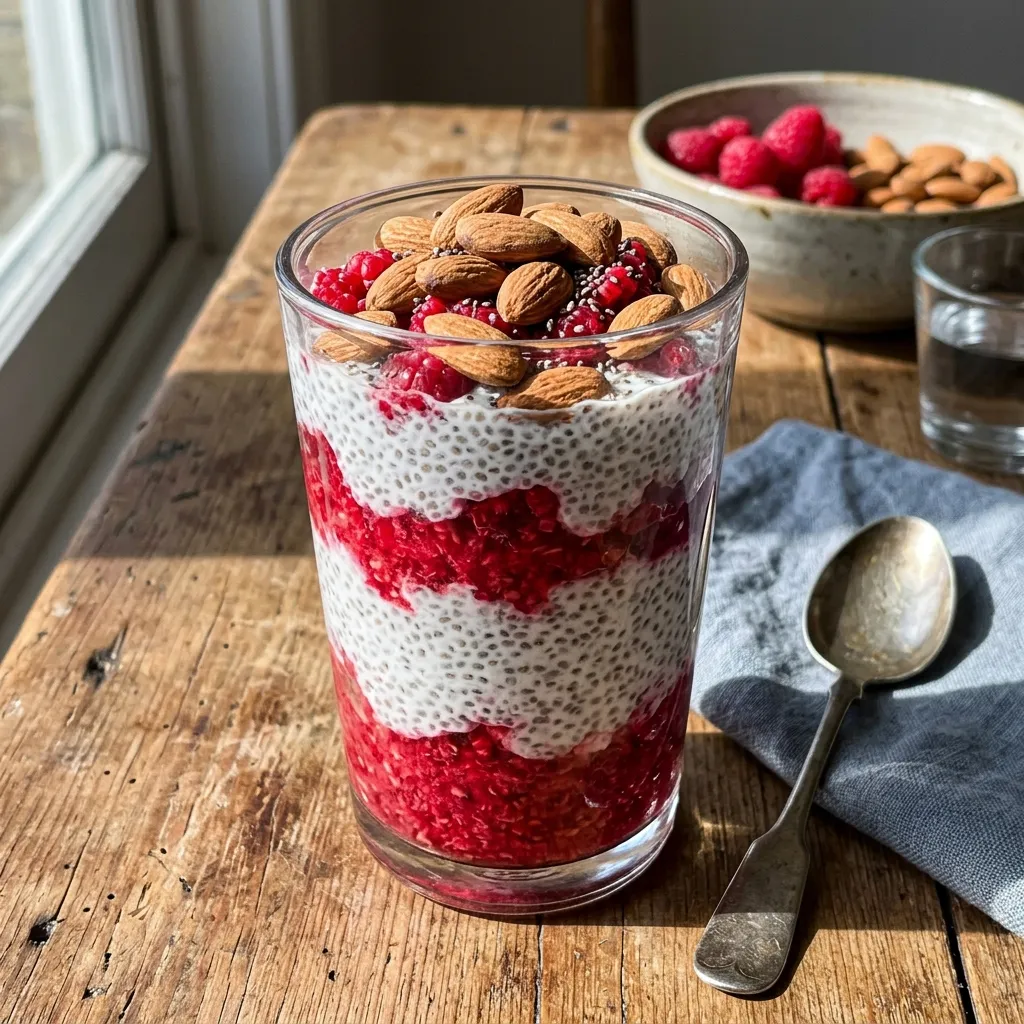 Raspberry chia pudding with coconut