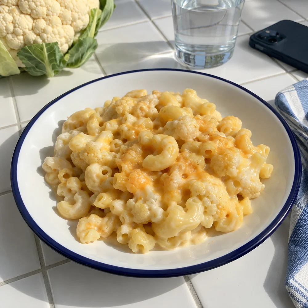 Low-carb cauliflower mac and cheese