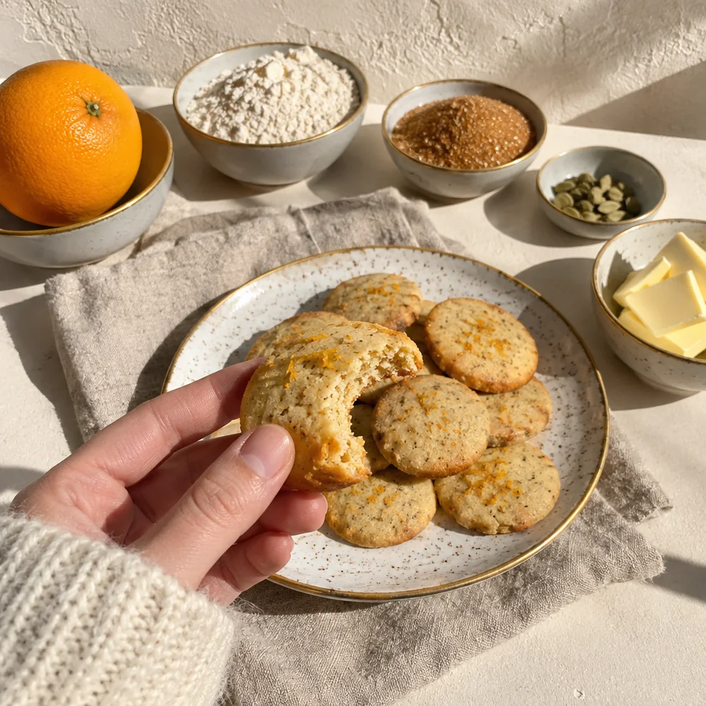Cardamom butter cookies with orange