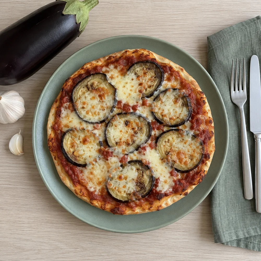 Keto aubergine pizza