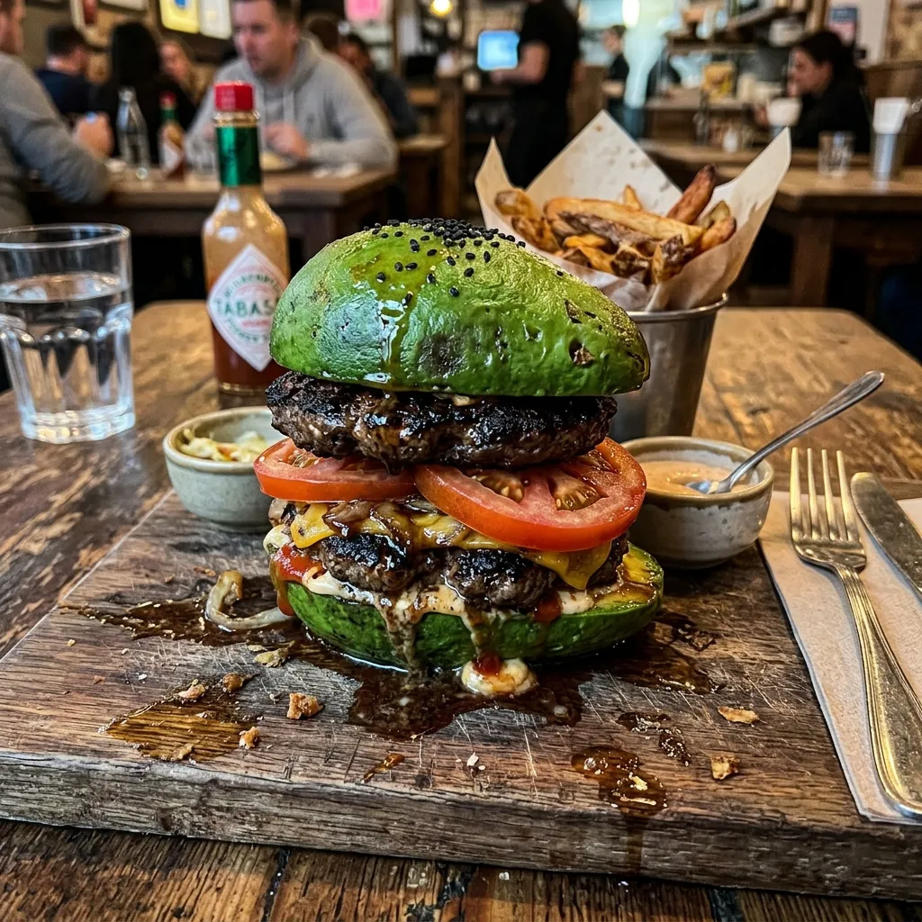 Keto avocado burgers with beef