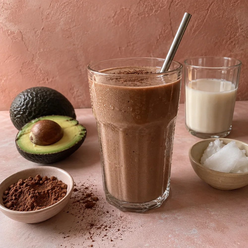 Keto avocado chocolate shake