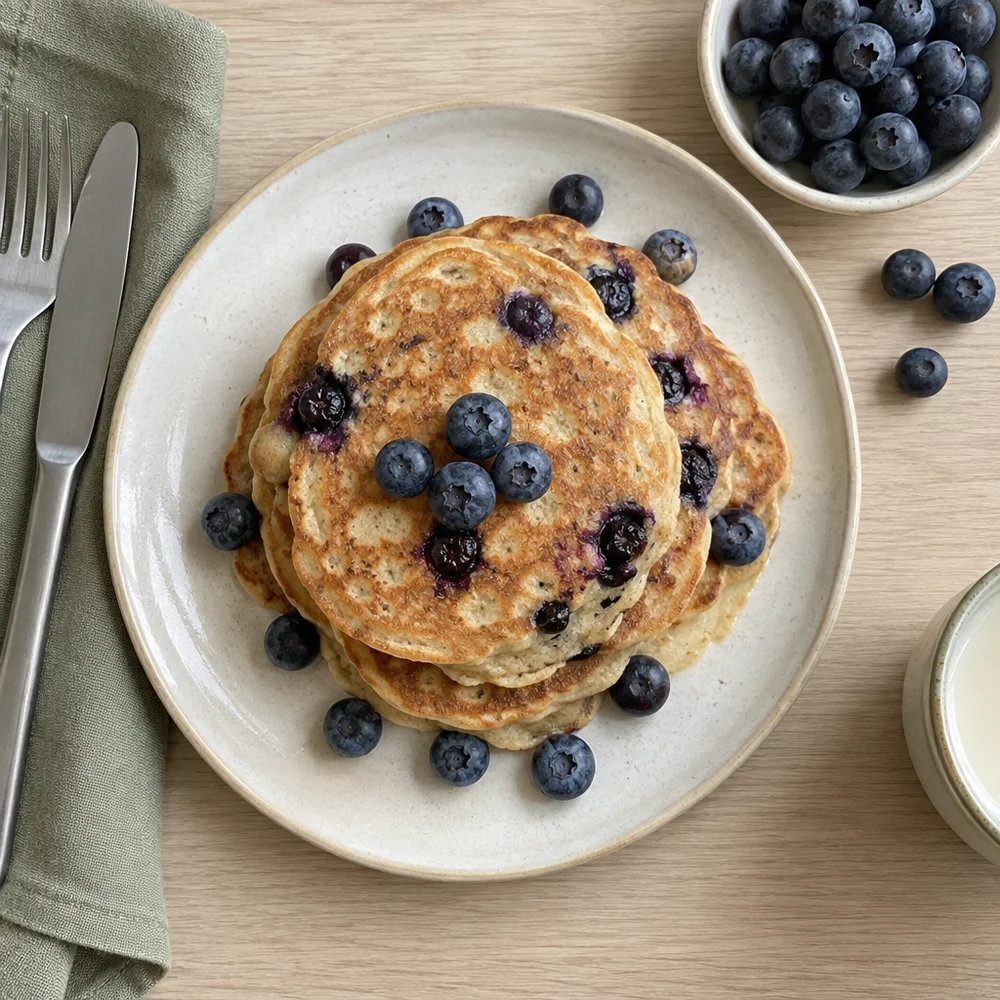 Blueberry almond pancakes