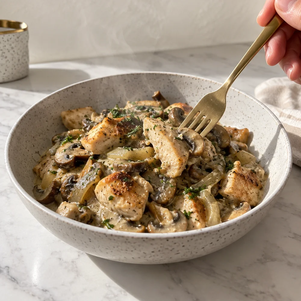 Keto chicken and mushroom pan