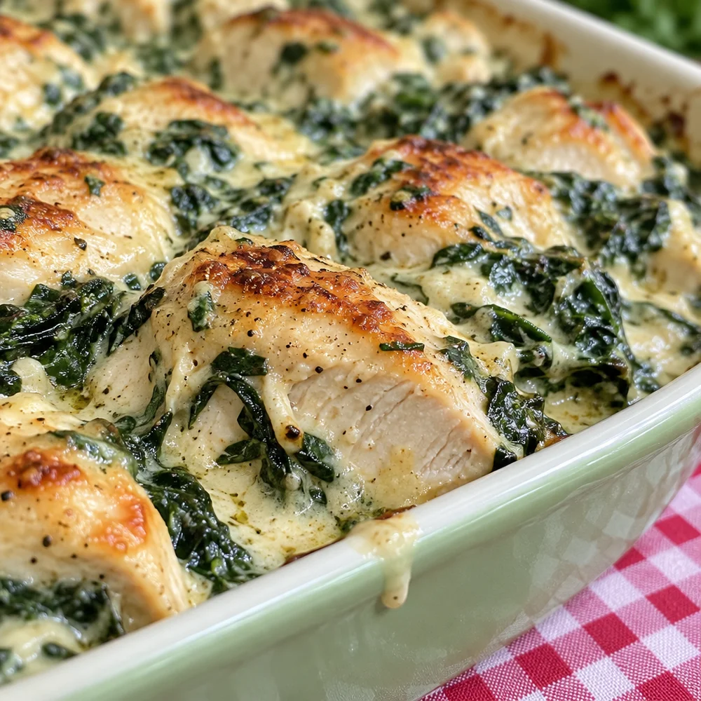 Keto chicken and spinach bake