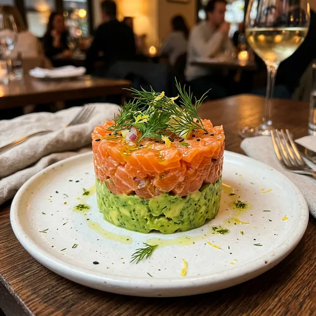 Keto wild salmon and avocado stacks