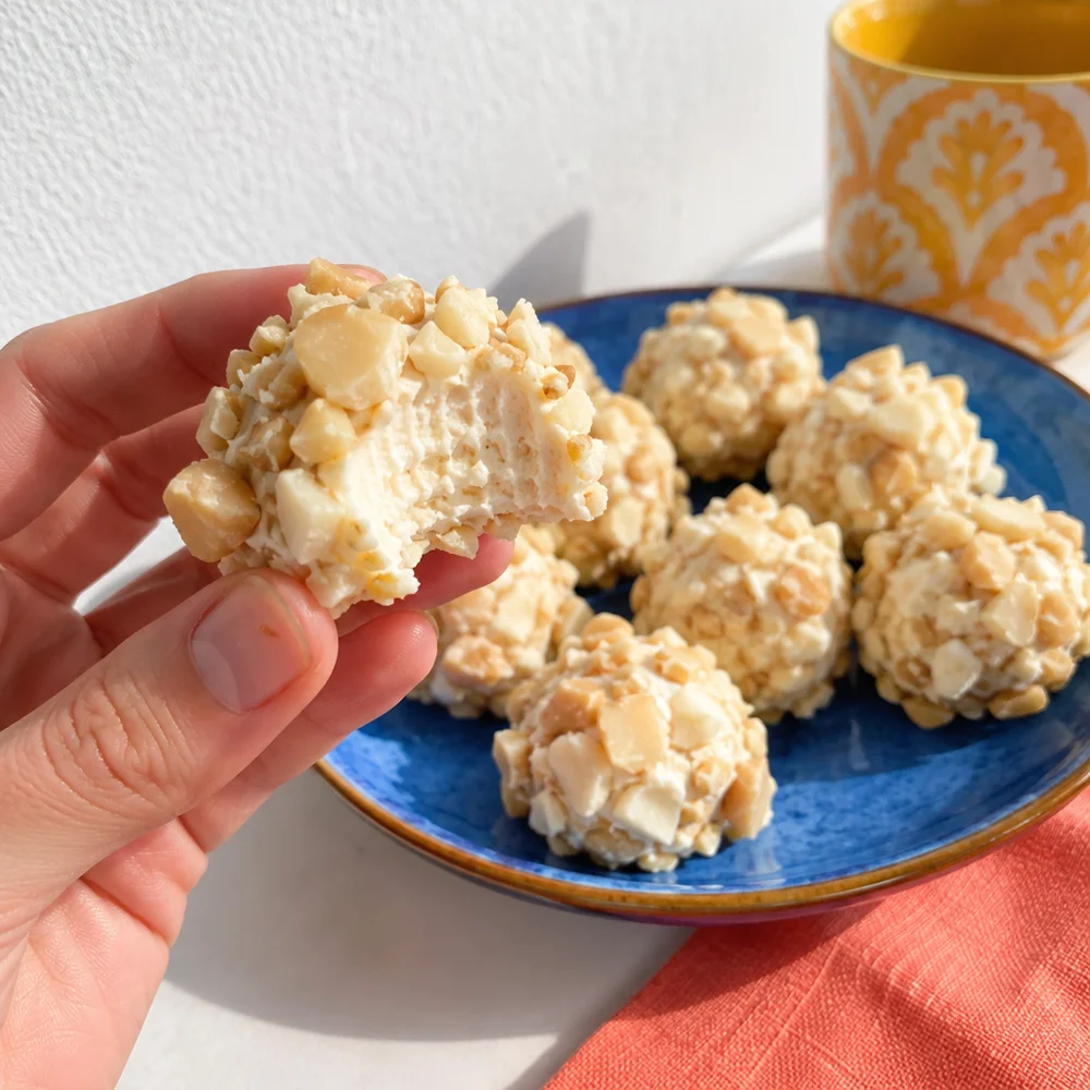 Keto macadamia vanilla bites