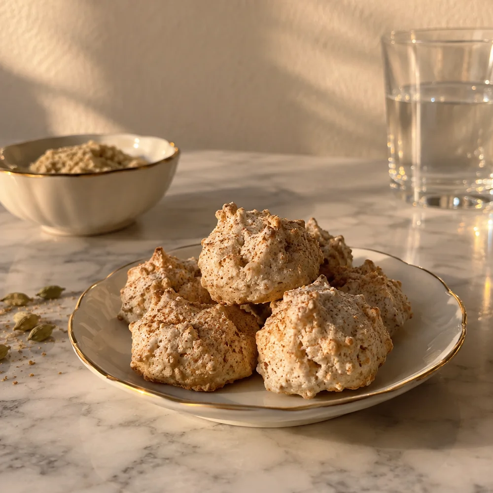 Keto almond macaroons with cinnamon and cardamom