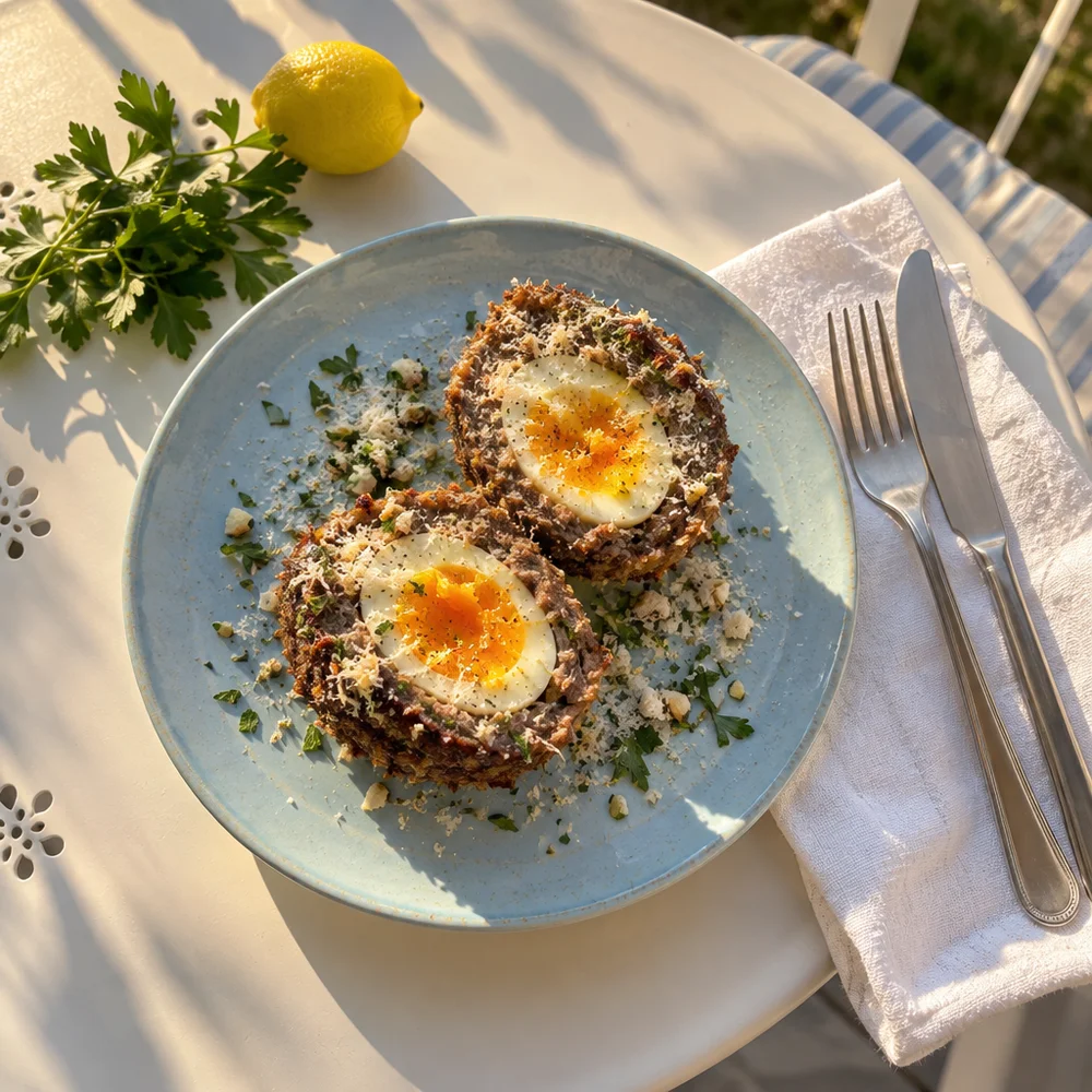Keto air fryer Scotch eggs with beef mince