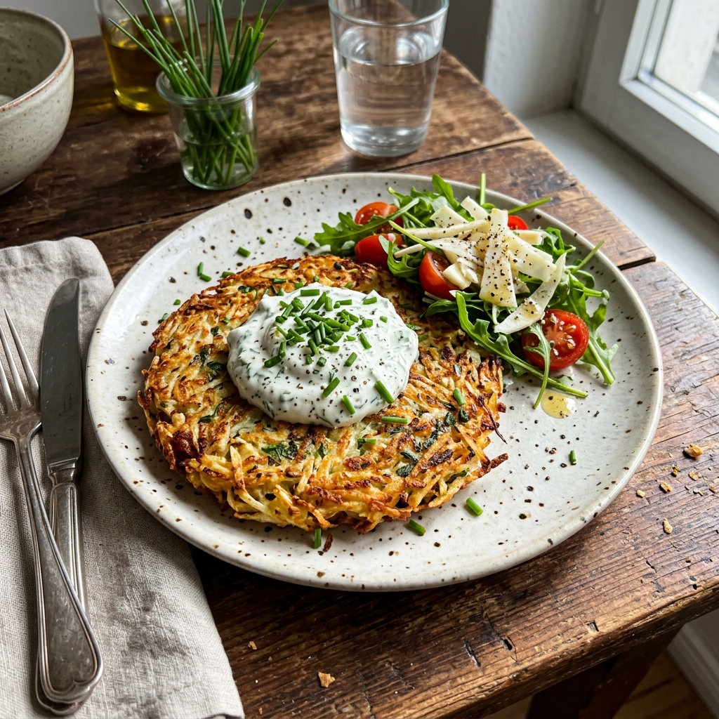 Keto celeriac rösti with herb quark