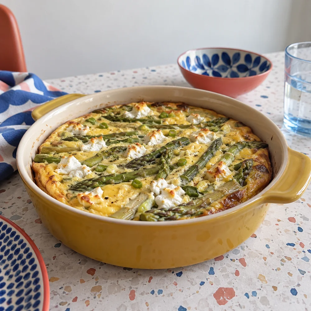 Keto asparagus frittata with goat's cheese
